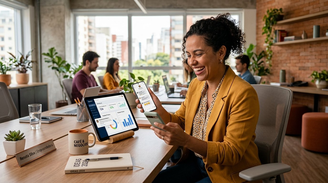 Empreendedor utilizando AutomAi com resultados reais